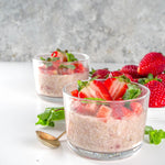 Gruau froid protéiné au lait de coco et tartinade de fraises