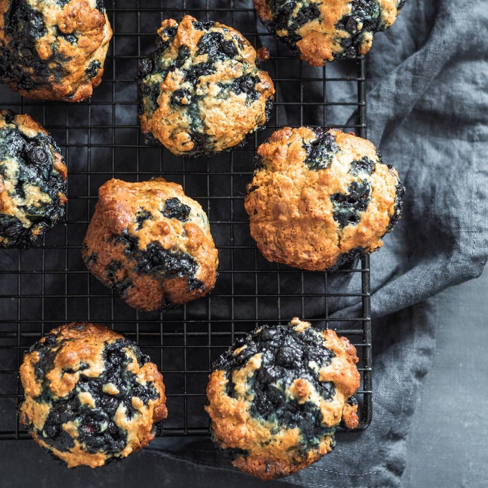 Muffins protéinés bleuets et multigrains