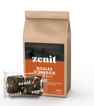 
                  
                    Boules d'énergie dattes, arachides et éclats de cacao
                  
                